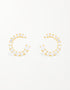 Golden Crescent CZ Sterling Silver Studs with Gold Plating